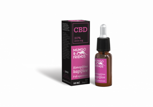 CBD konopljine kapljice 20% Mungo & Friends 10ml