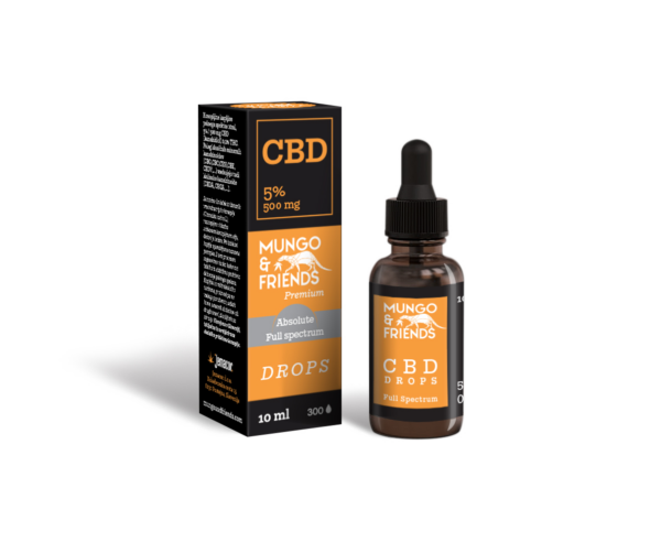 CBD konopljine kapljice 5% Mungo & Friends 10ml