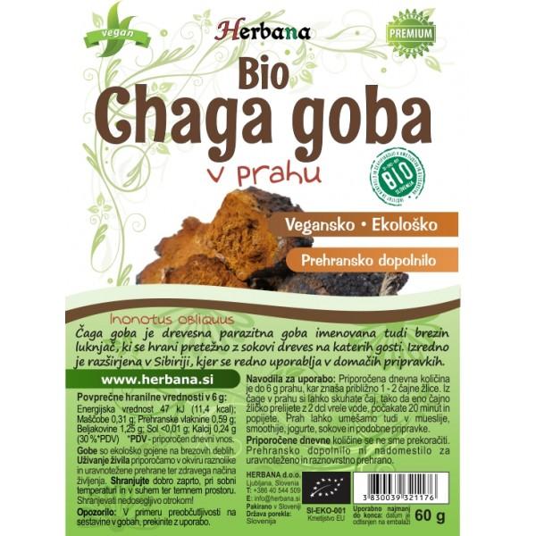 Čaga goba v prahu Premium 60g (EKO)