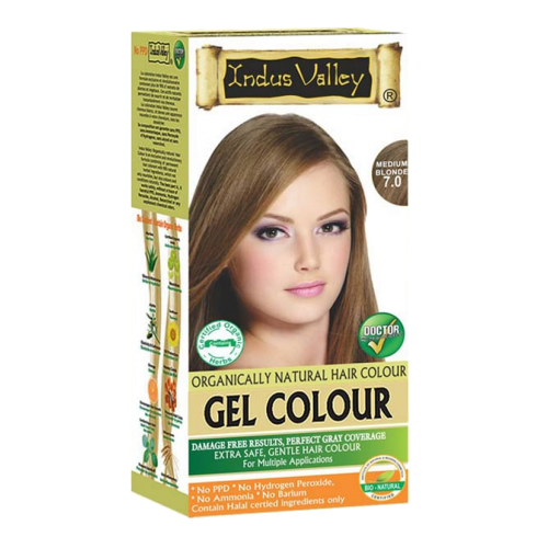 Gel barva za lase srednje blond 7.0 Indus Valley 190g