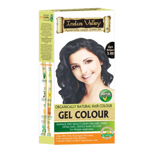 Gel barva za lase temno rjava 3.00 Indus Valley 190g