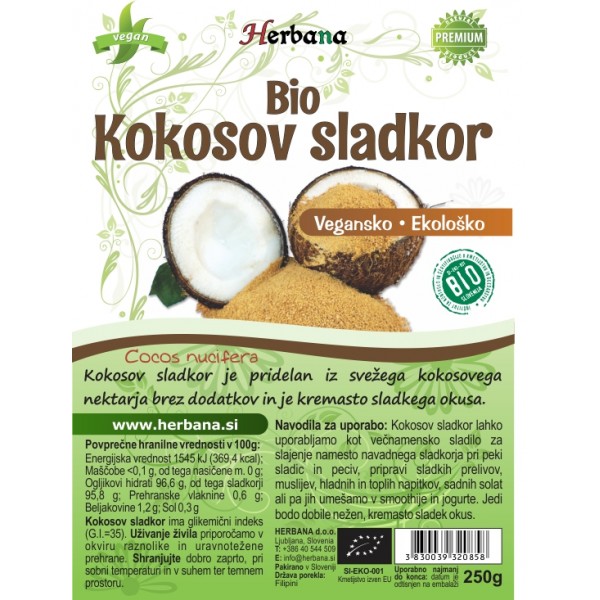 Kokosov sladkor Premium 250g (EKO)