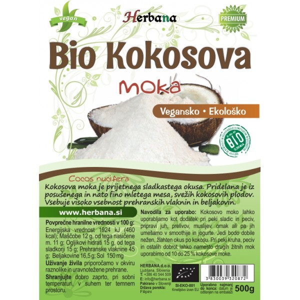 Kokosova moka Premium brez glutena 500g (EKO)
