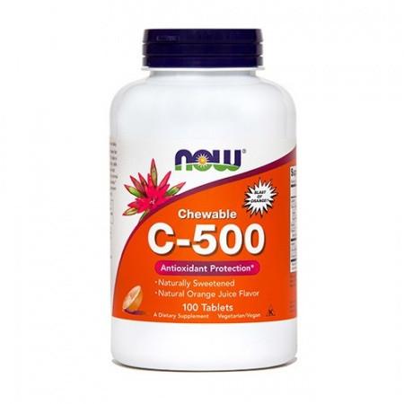 NOW Vitamin C 500 žvečljive tablete 100 tablet