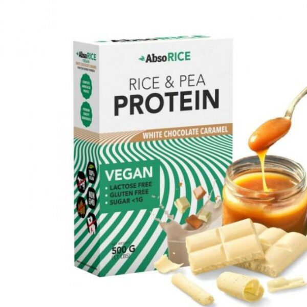 Veganski proteinski napitek Bela čokolada in karamela 500g