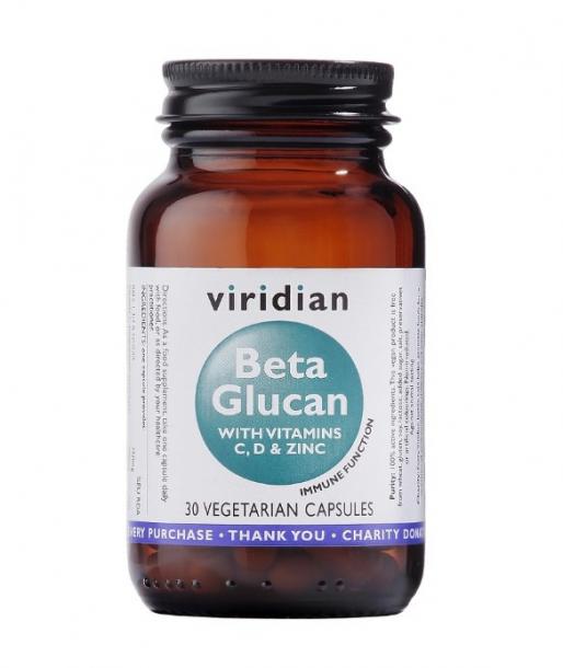 Viridian beta glukan z vitaminom C, D in cinkom 30 kapsul