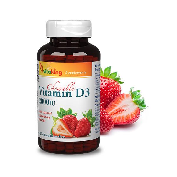 Vitamin D3 2000 žvečljive tablete (Jagoda)