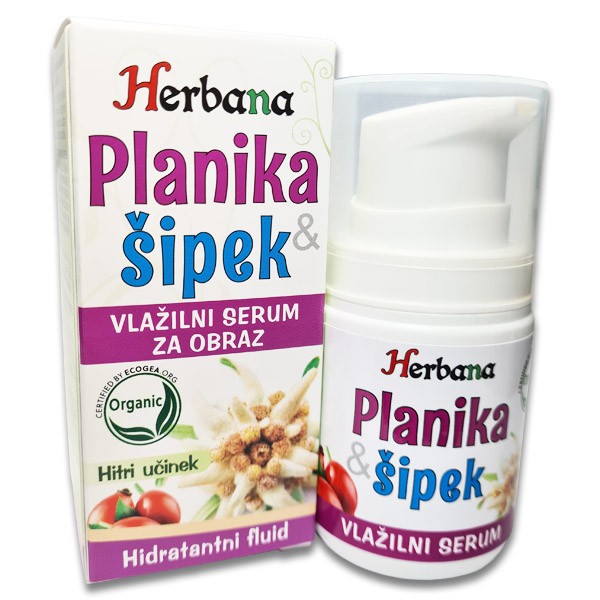 Planika in šipek vlažilni serum za obraz 50ml