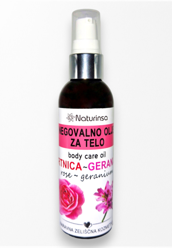 Negovalno olje za telo vrtnica - geranija 100ml