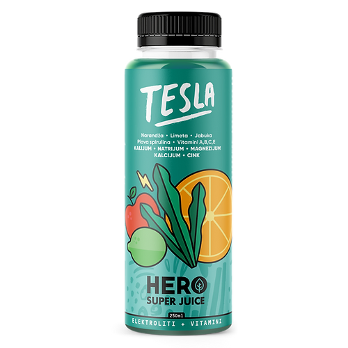 HERO napitek TESLA super juice za hidracijo 250ml