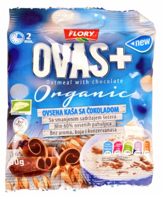 Ovsena kaša s temno čokolado 50g (EKO)