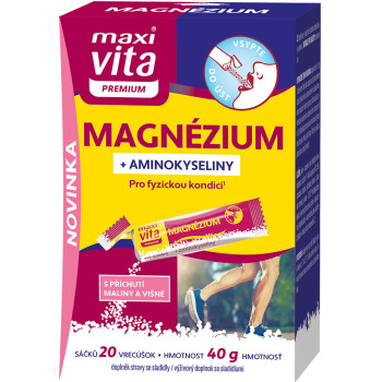 Premium magnezij DIREKT z aminokislinami v vrečkah Maxi Vita 20 vrečk