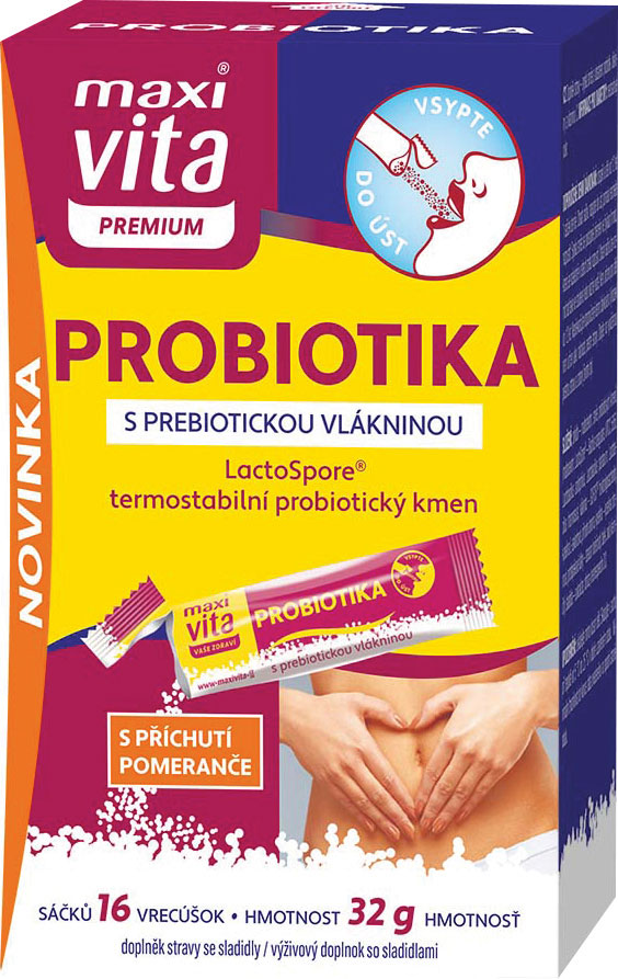 Premium probiotiki z vitaminom C v vrečki Maxi Vita 16 vrečk
