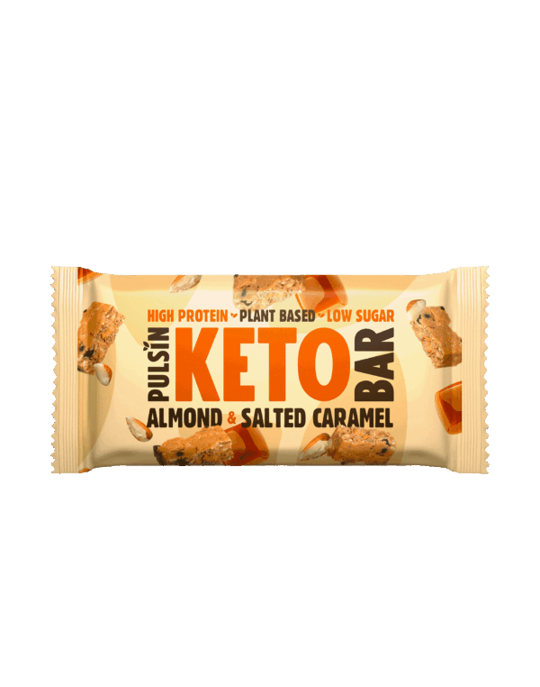 Keto proteinska ploščica z mandlji in slano karamelo 50g