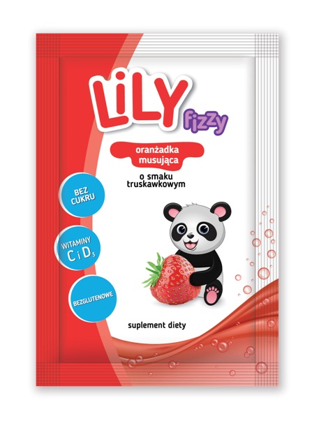 LiLy Fizzy jagoda - prašek za šumeči napitek z vitamini, slajen s sladili 15g