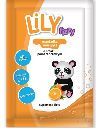 LiLy Fizzy pomaranča - prašek za šumeči napitek z vitamini, slajen s sladili 15g