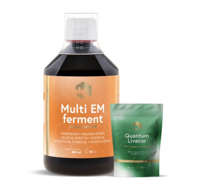 Multi EM ferment + Quantum Livacor mini za jetra in srce GRATIS 1 kos