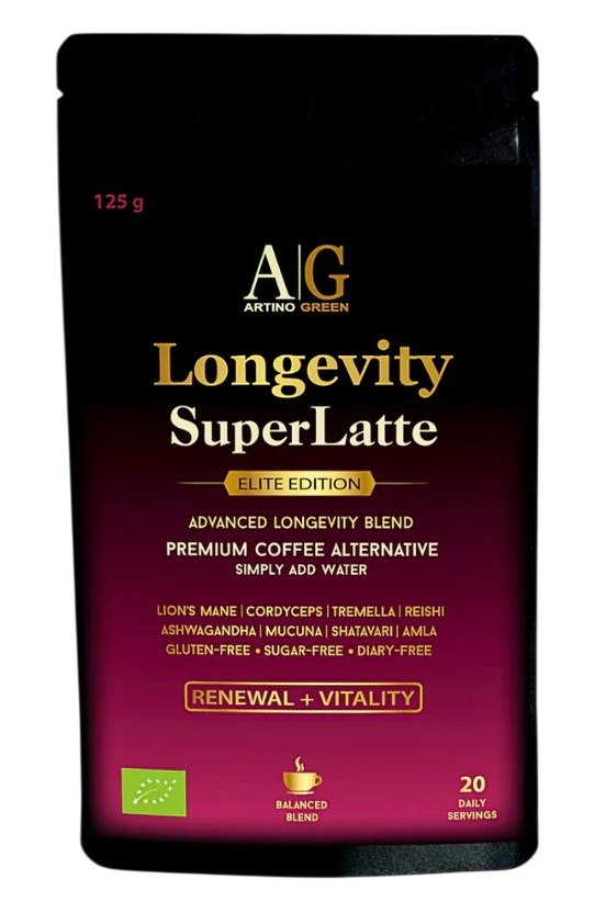 Longevity SuperLatte Premium kavni nadomestek za dolgoročno vitalnost 125g-