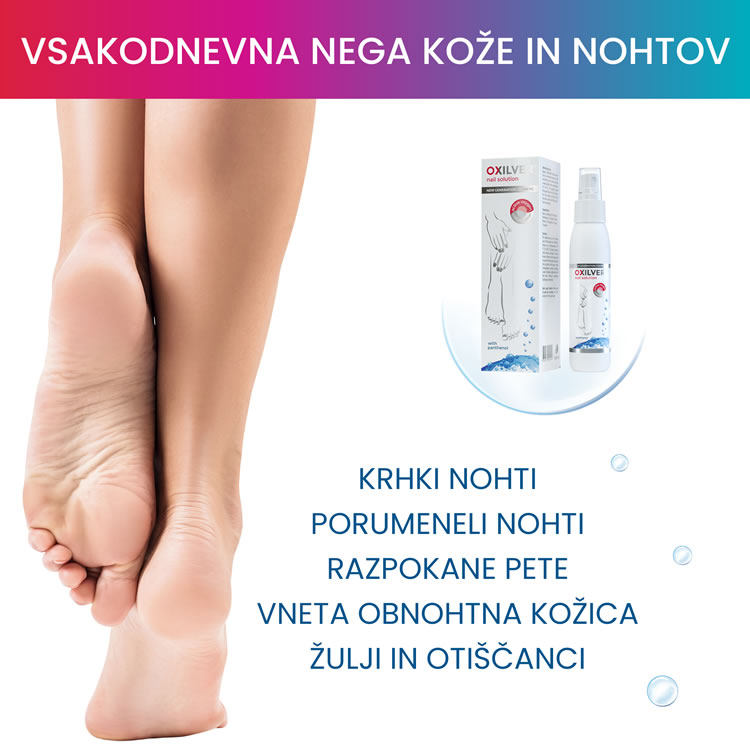 Oxilver pršilo za nego in obnovo nohtov z aktivnim kisikom in koloidnim srebrom 100ml