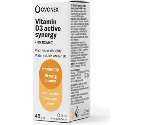 Vitamin D3 + K2 aktivna sinergija v kapljicah Ovonex 25ml